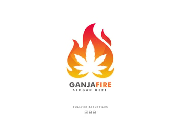 Ganja Fire Colorful Logo
