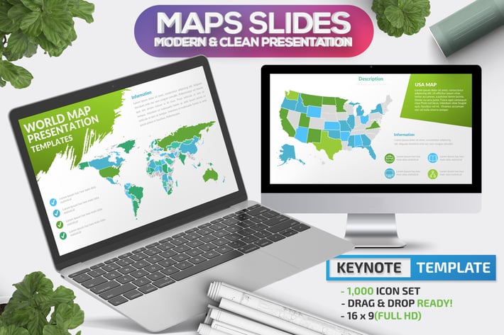 Maps Keynote Slides Template