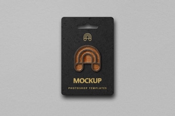 Wood Enamel Pin Paper Mockup