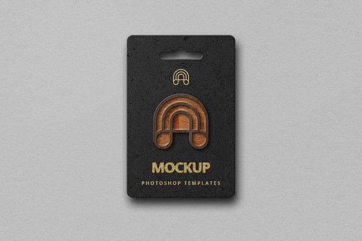 Wood Enamel Pin Paper Mockup