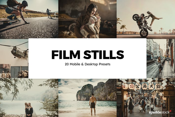 20 Film Stills Lightroom Presets & LUTs