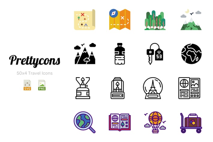 Prettycons - 200 Travel Icons Vol.1