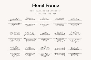 18 Floral Frame Element