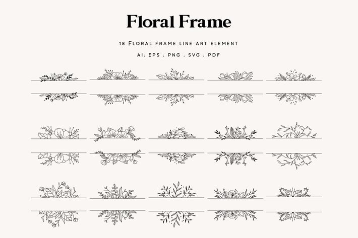 18 Floral Frame Element