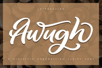 Awugh | A Digistyle Handwriting Script Font