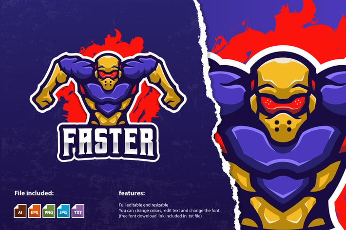 The Fast Man Mascot Logo Template
