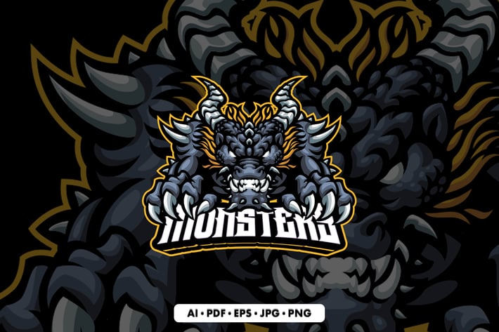 Monster mascot logo template
