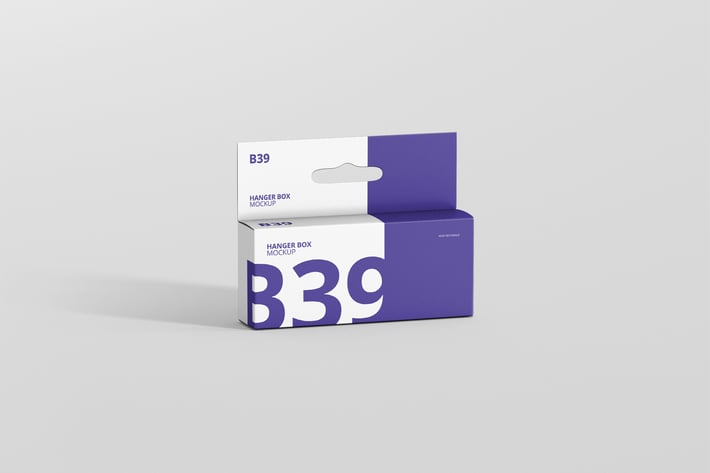 Box Mockup - Wide Small Rectangle with Hanger