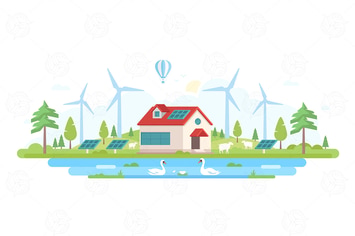Eco-friendly farm - flat design style illustration