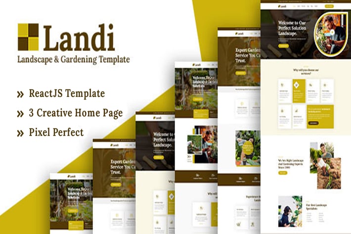 Landi - Landscape Gardening ReactJS Template