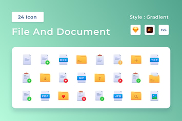 File And Document Gradient Icon