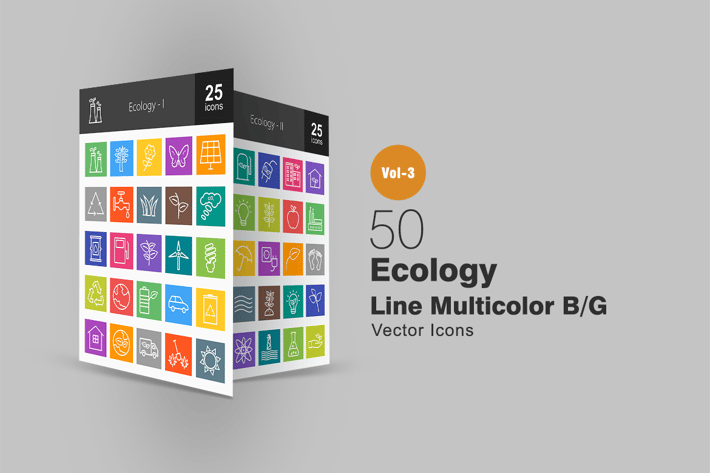 50 Ecology Line Multicolor Icons