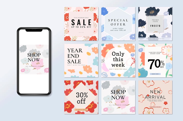 Sale Promotion with Floral Template