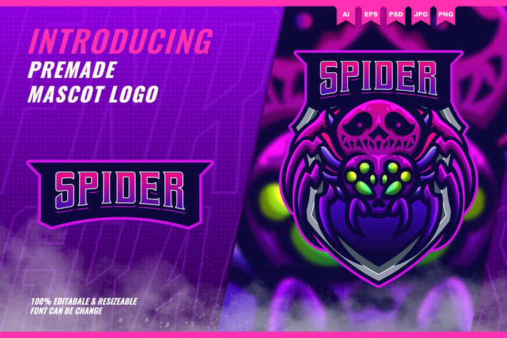 Dark Spider - Mascot Esport Logo Template