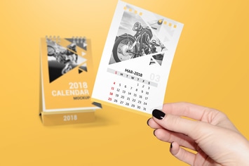 a6 Desk Calendar Mockups
