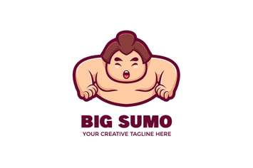 Big Sumo Cartoon Mascot Logo Template