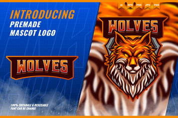 Orange Fox - Mascot Esport Logo Template