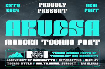 Aruesa - Modern Techno Font