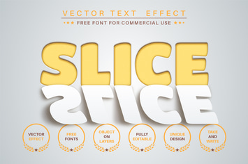 Slice paper - editable text effect, font style