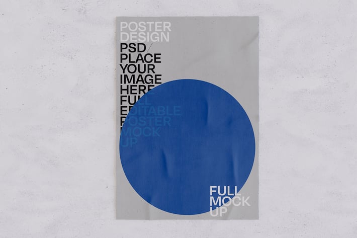 Glued Poster Mockup