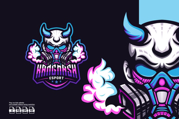Skull Mask Esport Logo Template