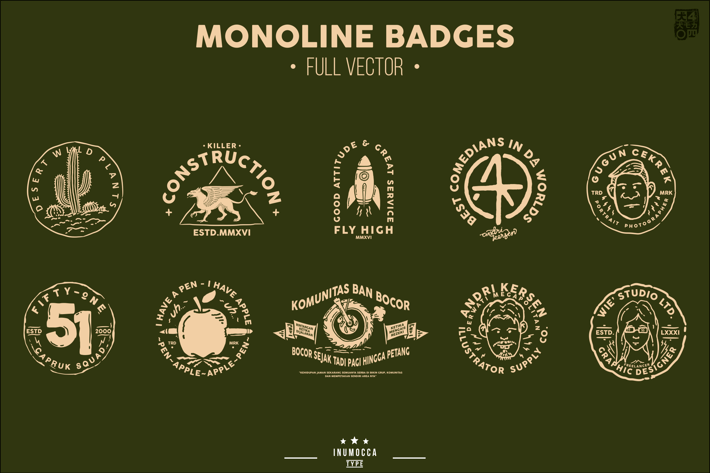 Monoline Vintage Badges