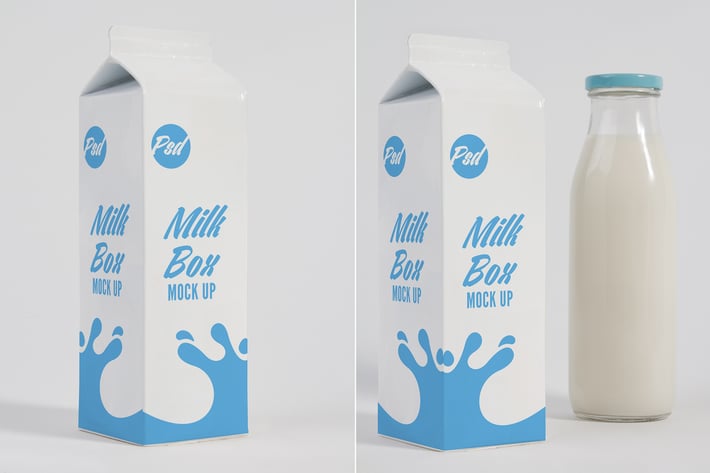 Milk Box and Glass Mock Up