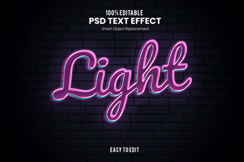 Light - Neon PSD Text Effect