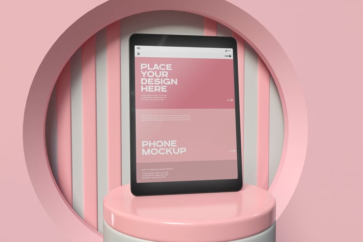 Tablet On Pedestal Mockup