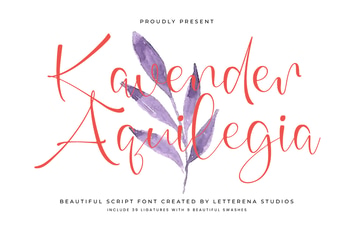Kavender Aquilegia Script Font