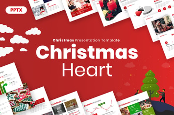 Christmas Heart Powerpoint Presentation Template