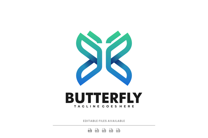 Butterfly Line Art Logo