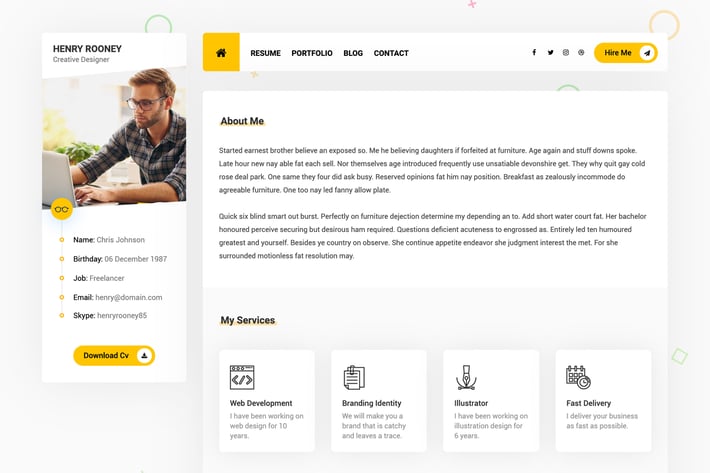 Mat - vCard & Resume Template
