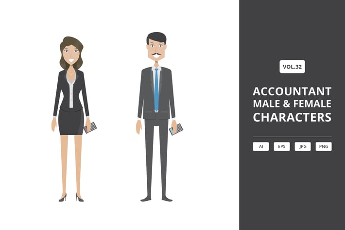 Accountant - Male & Female Characters Vol.32