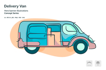 Delivery Van Transportation Vector Illustration