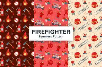 Firefighter Seamless Pattern