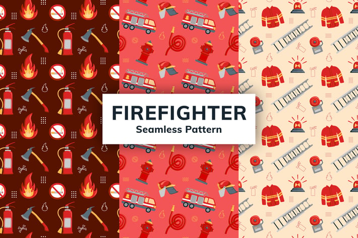Firefighter Seamless Pattern