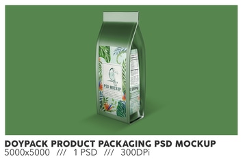 Doypack Product Packaging PSD Mockup