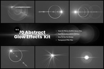 70 Custom Light Glow Effect & Lens Flare kit