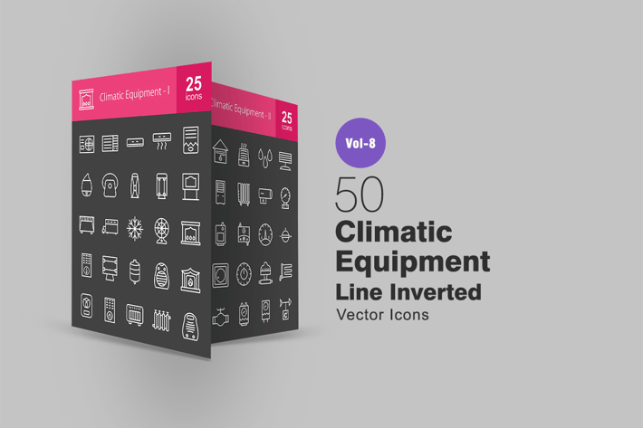 50 Climatic Equipment Line Inverted Icons