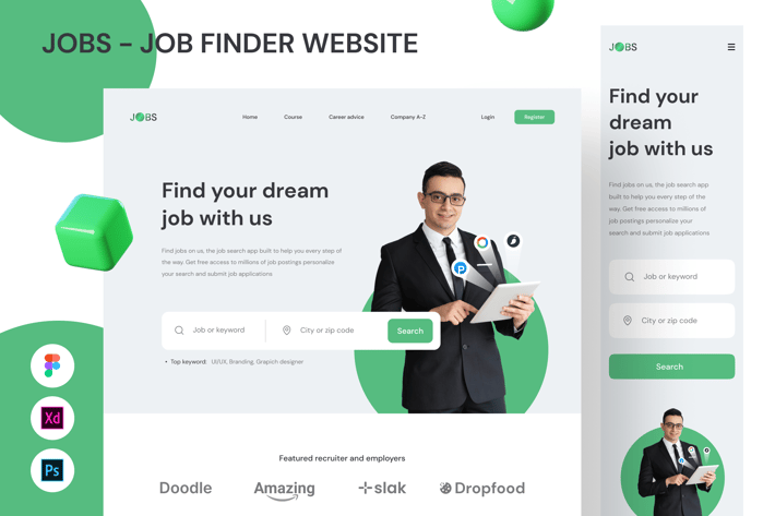 Jobs - Job Finder Website Homepage