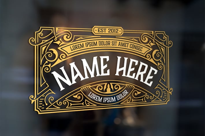 Vintage Logo with Floral Elements
