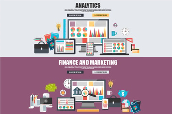 Flat Business Analytics And Marketing Concept