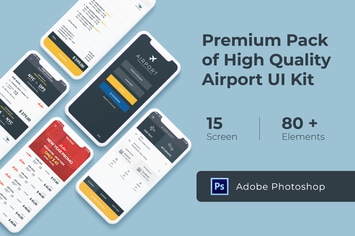 Flight and Ticket Booking UI KIT for Photoshop