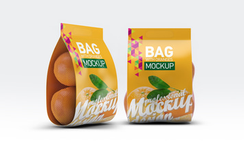 Bag with Oranges Mockup