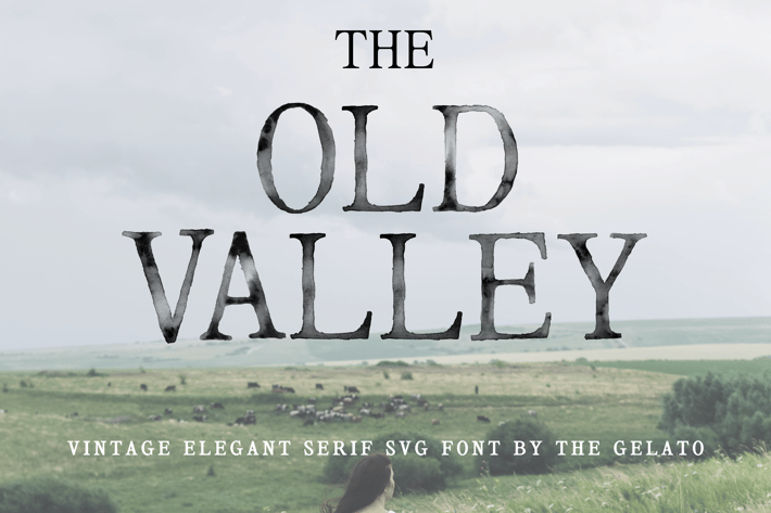 The Old Valley Elegant Serif Watercolor SVG Font