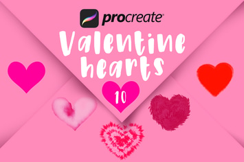 Procreate Valentine Hearts Stamp Brushes