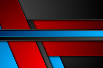 Blue and red geometric stripes