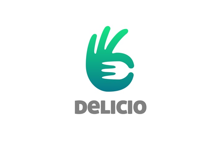 Negative Space OK Gesture and Fork Logo