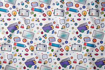 Cartoon School Seamless Pattern